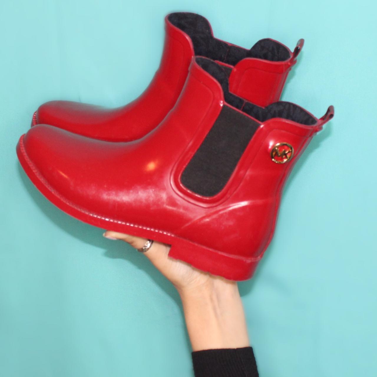 Red michael shop kors rain boots