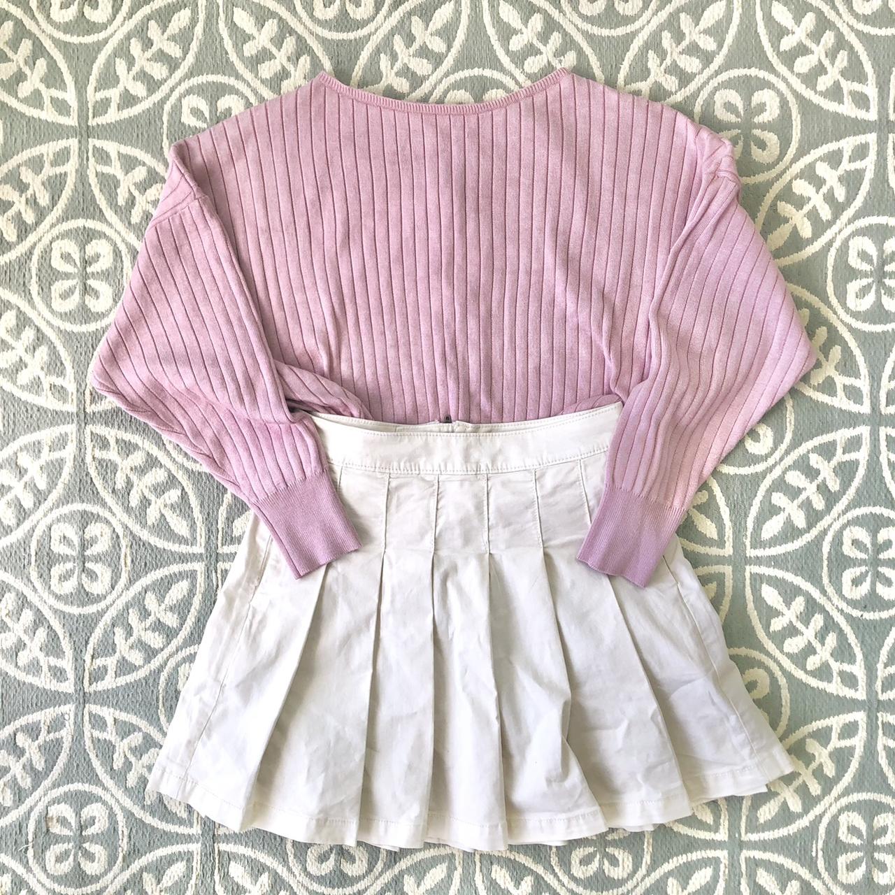 Pastel pink sweater with tie back details! Slightly... - Depop