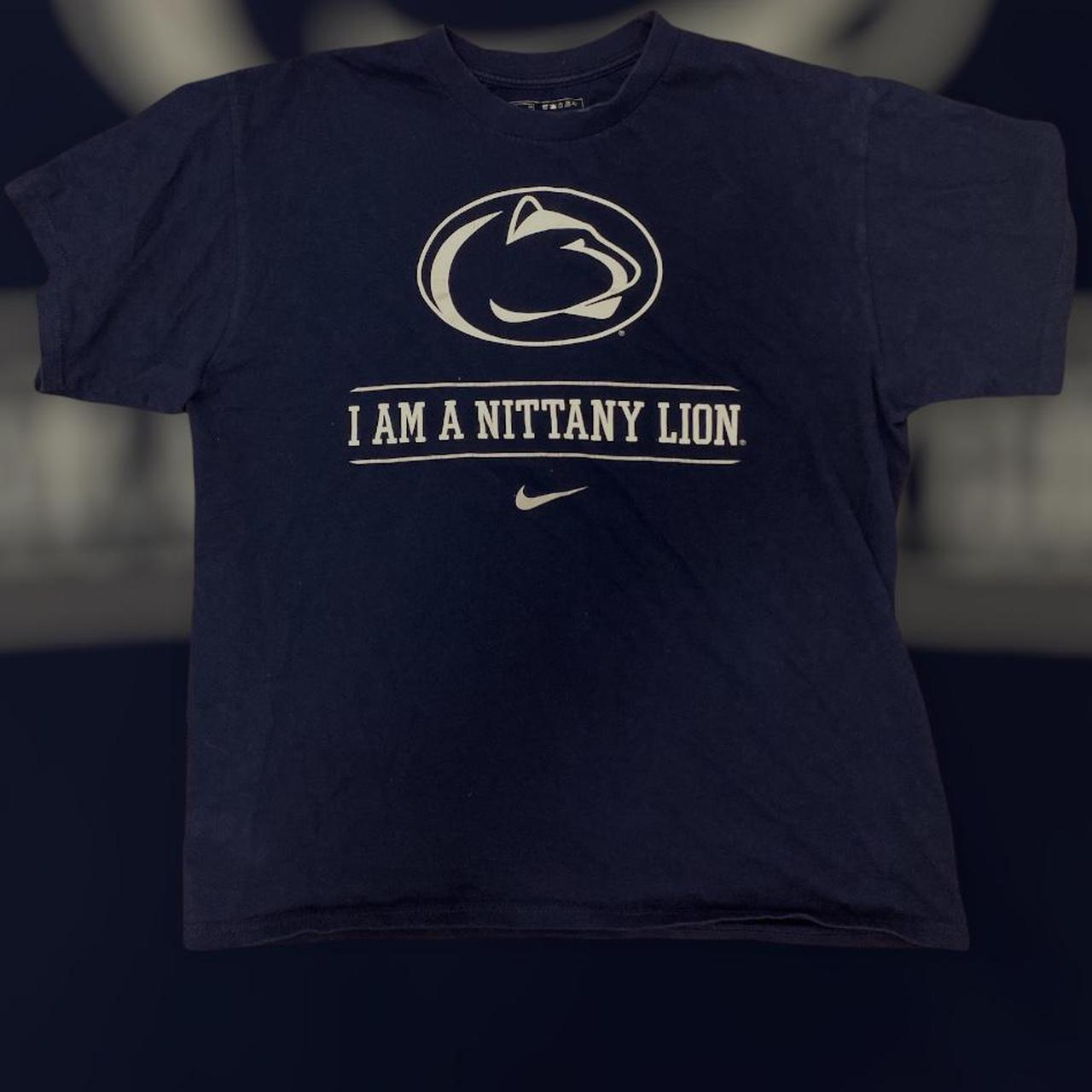 Vintage nike penn state tee nittany lions Blue Size M - Depop