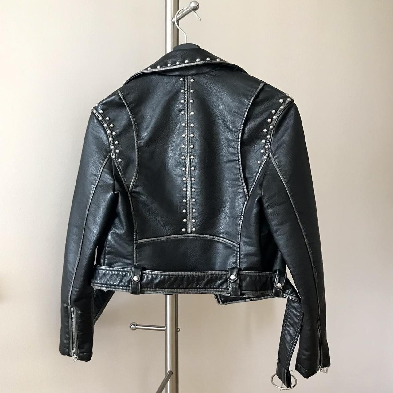 Bershka Women's Black and Silver Jacket | Depop