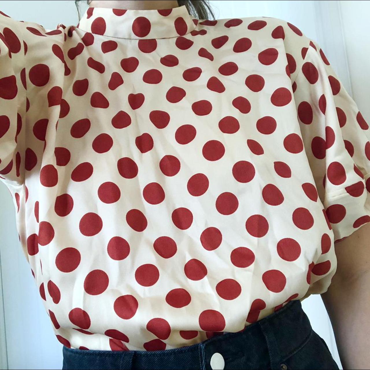 Zara red store polka dot top