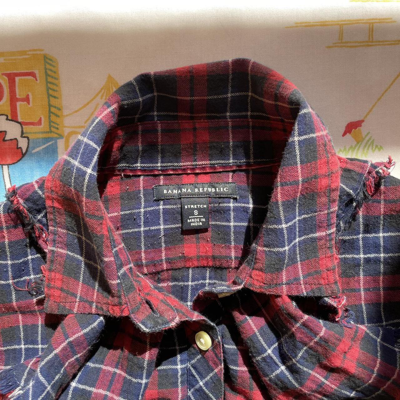 early 2000s Banana Republic flannel cotton shirt... - Depop