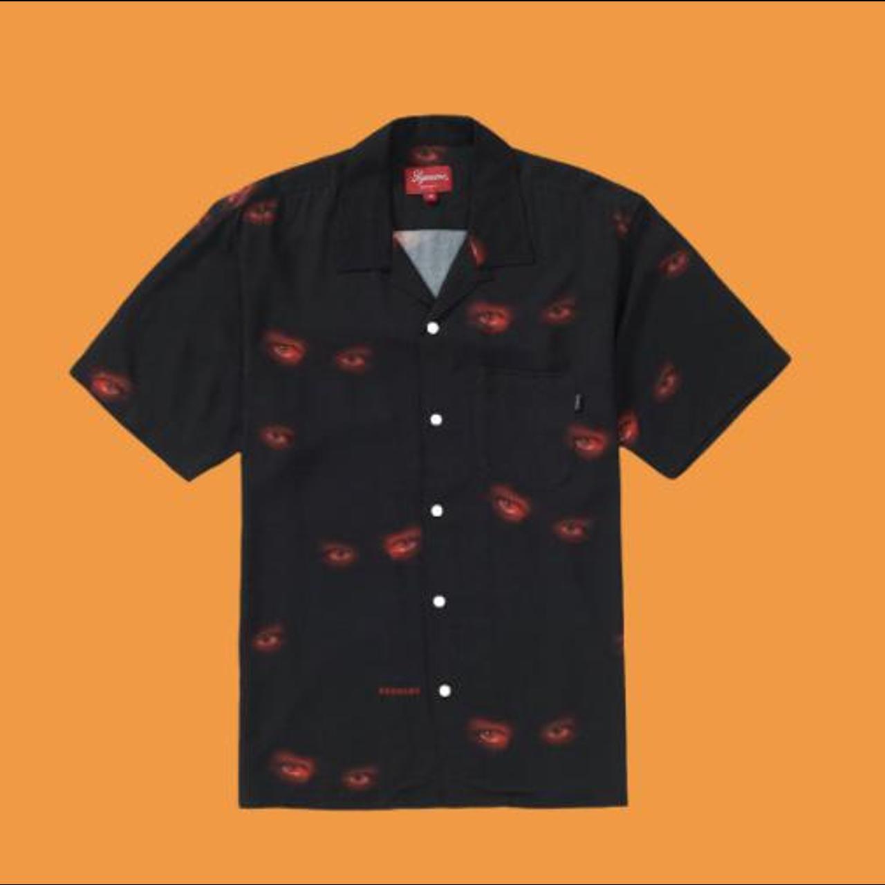 Supreme Eyes rayon shirt black, Size medium, Message...