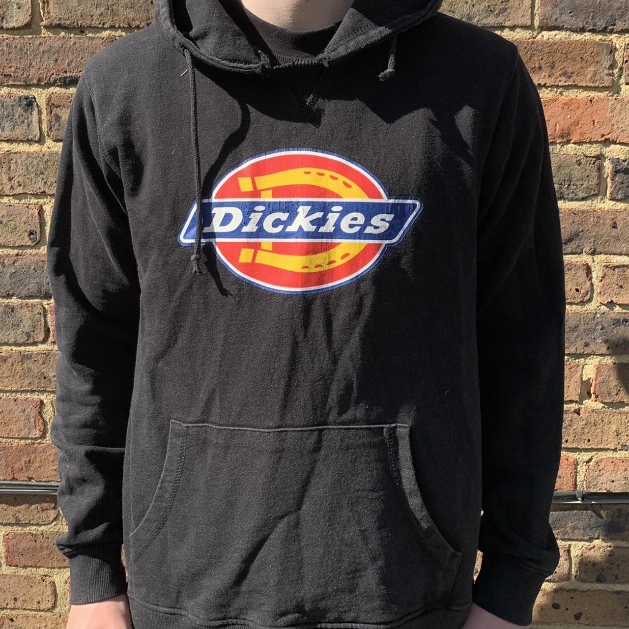 Dickies black hoodie Size is medium Slight tear in Depop