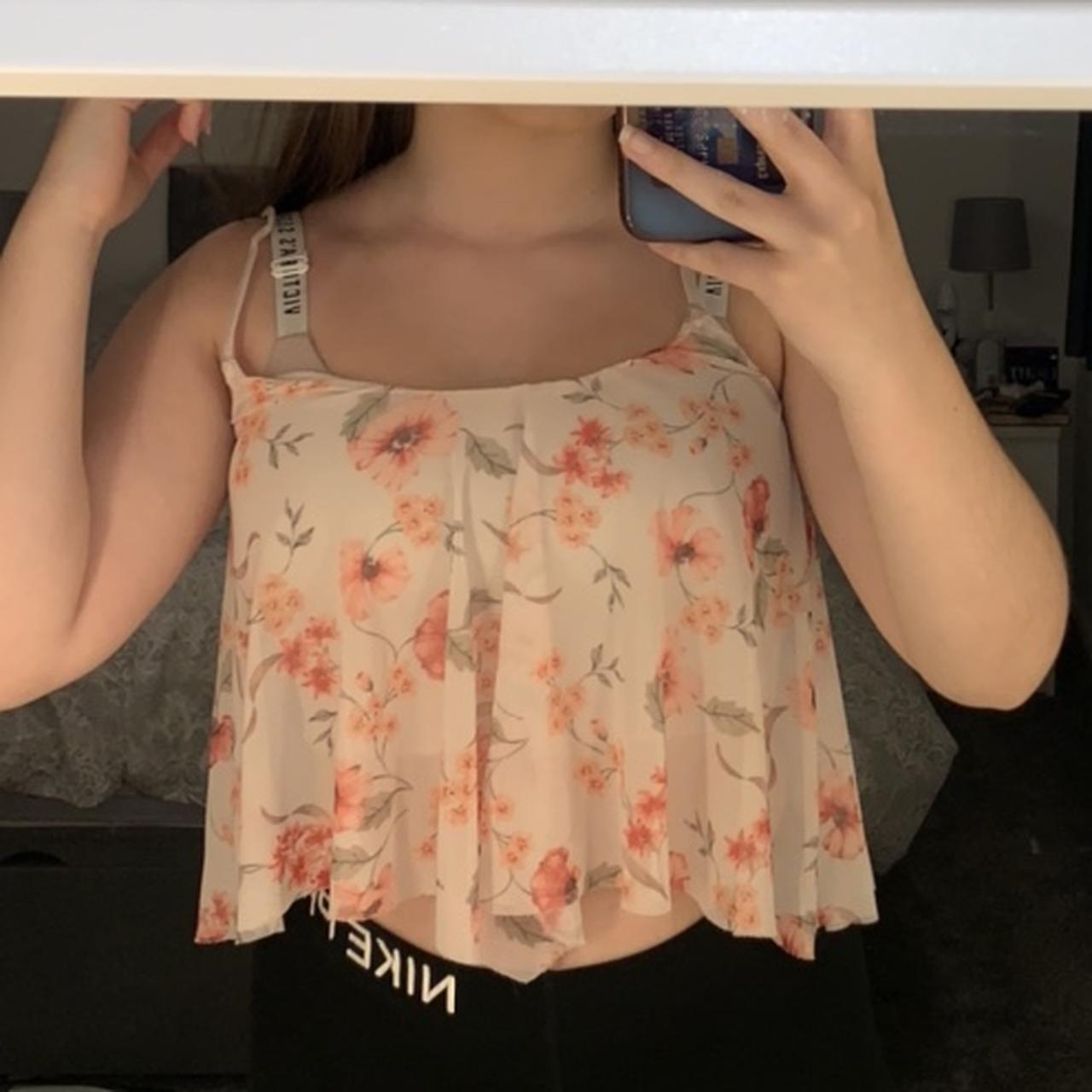 New Look Really Pretty Floral Strap Top Been Worn A Depop