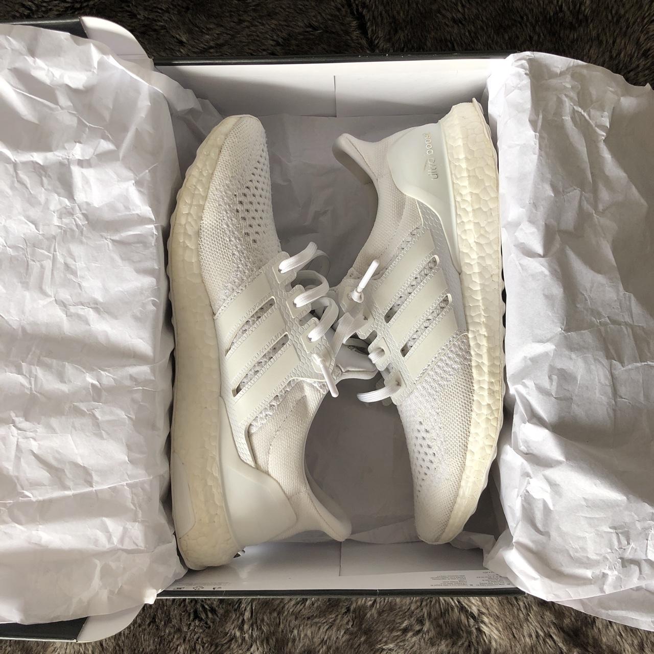 Adidas ultra boost j 2025 and d feather white