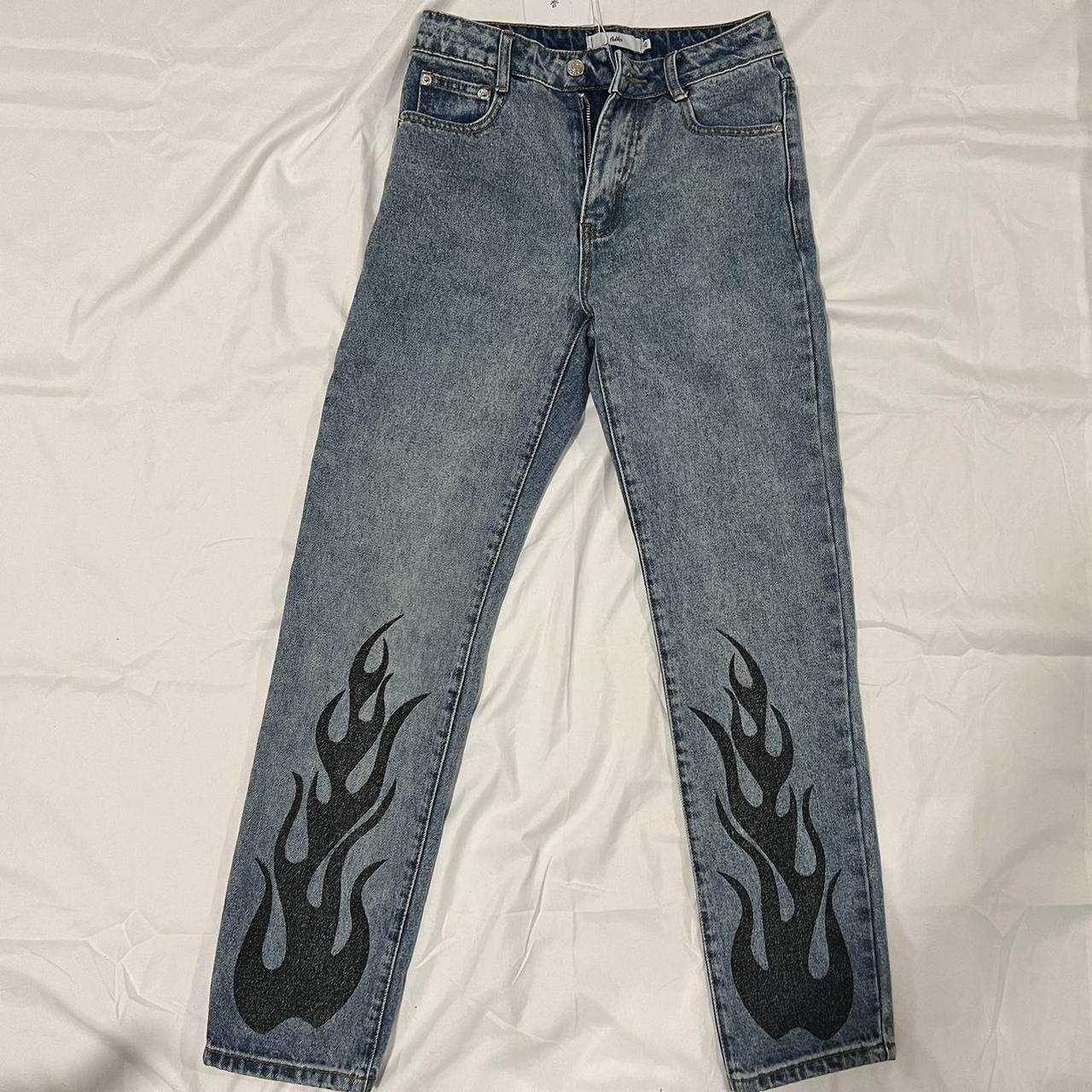 Women's Black and Blue Jeans | Depop