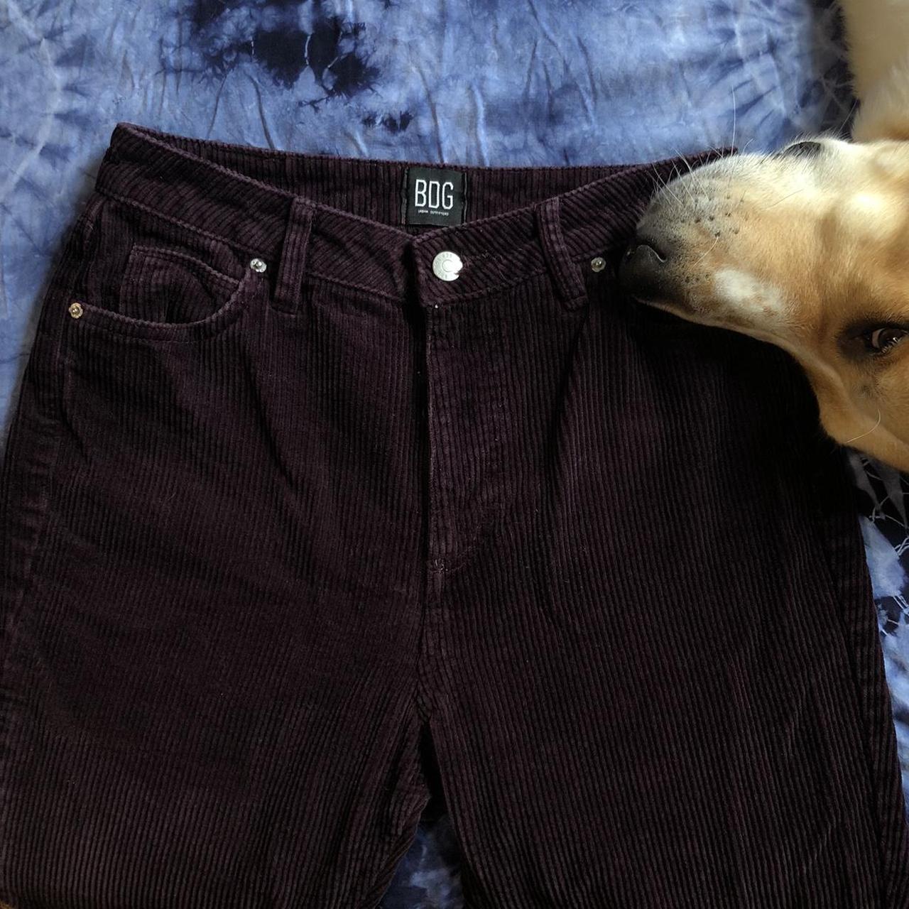 Purple corduroy mom jeans💟 The button hole is a... - Depop