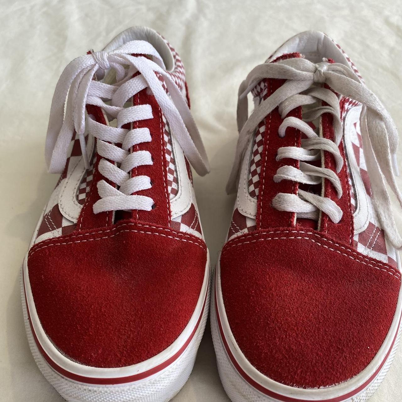 red checkered vans - in great condition, only worn... - Depop