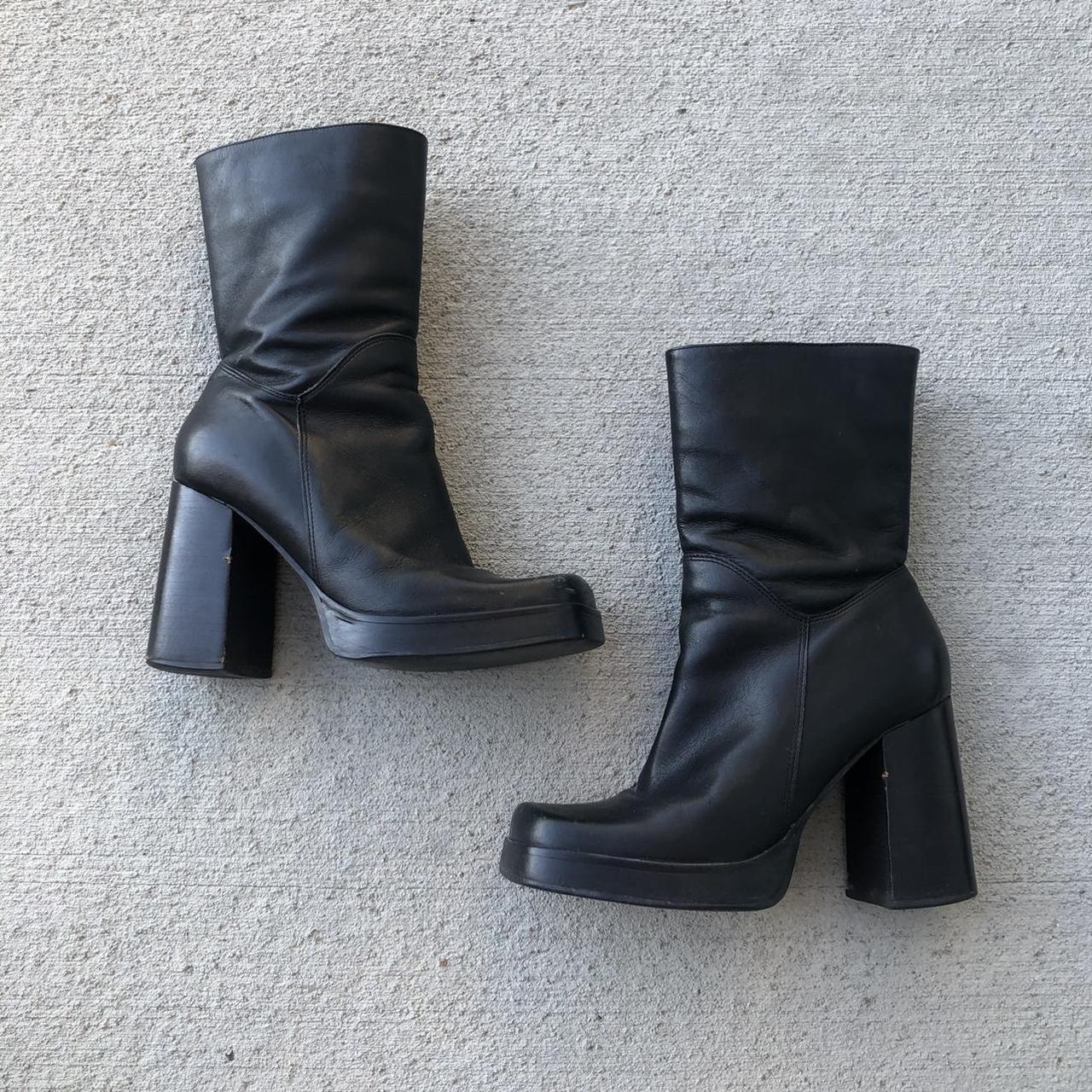 90s black platform boots