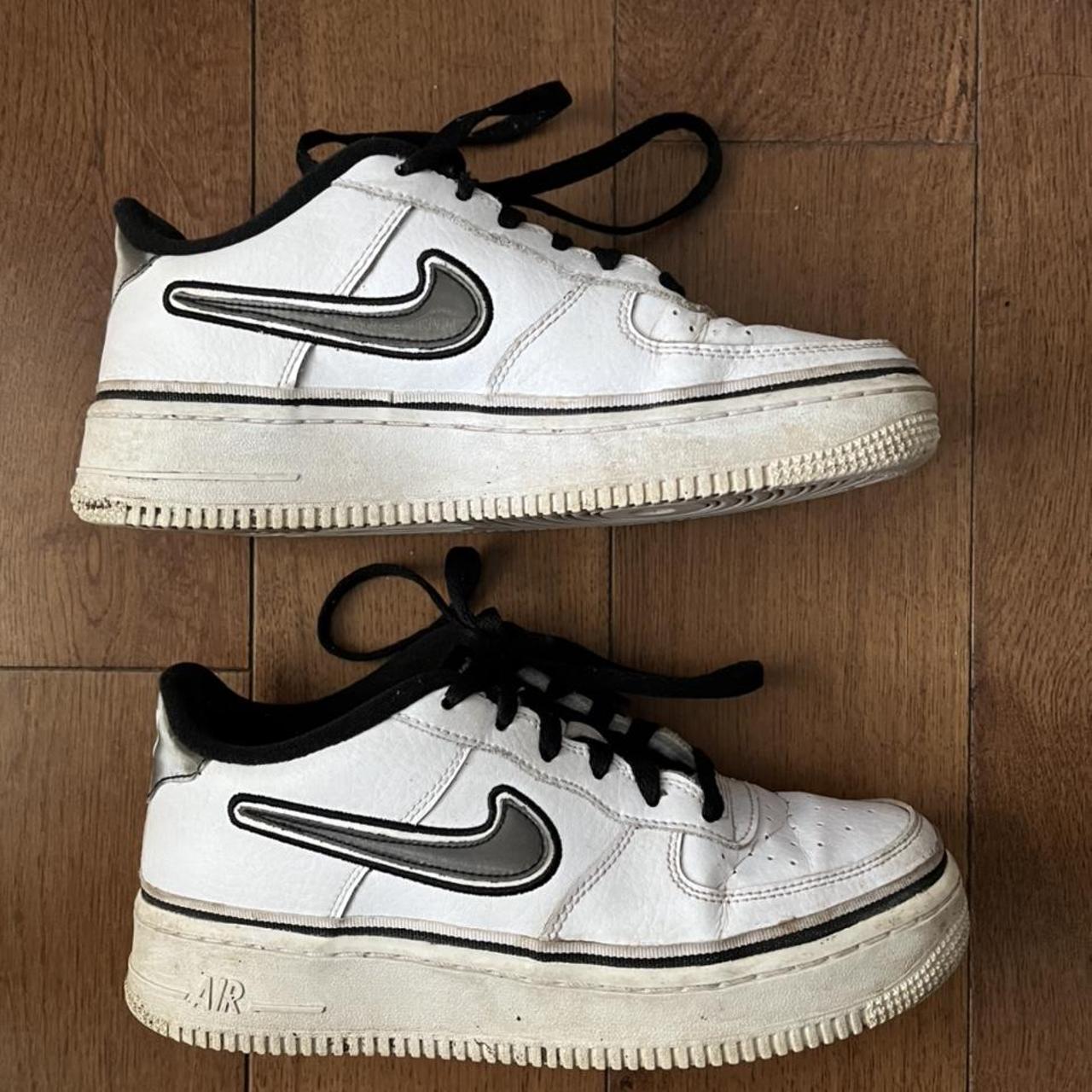 White And Black Air Force 1 Size 6 A Bit Word But Depop