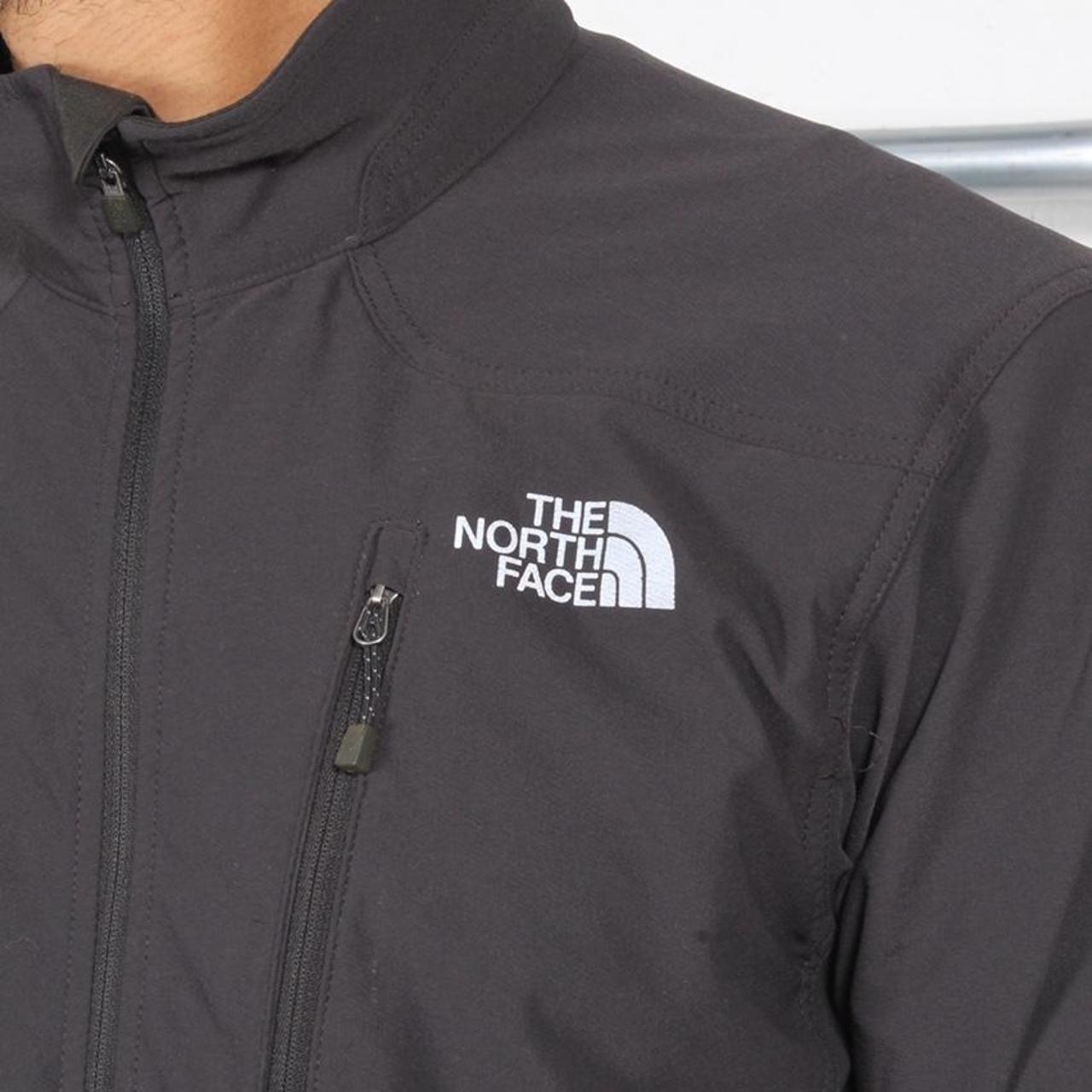 TNF The North Face jacket in black with embroidered... - Depop