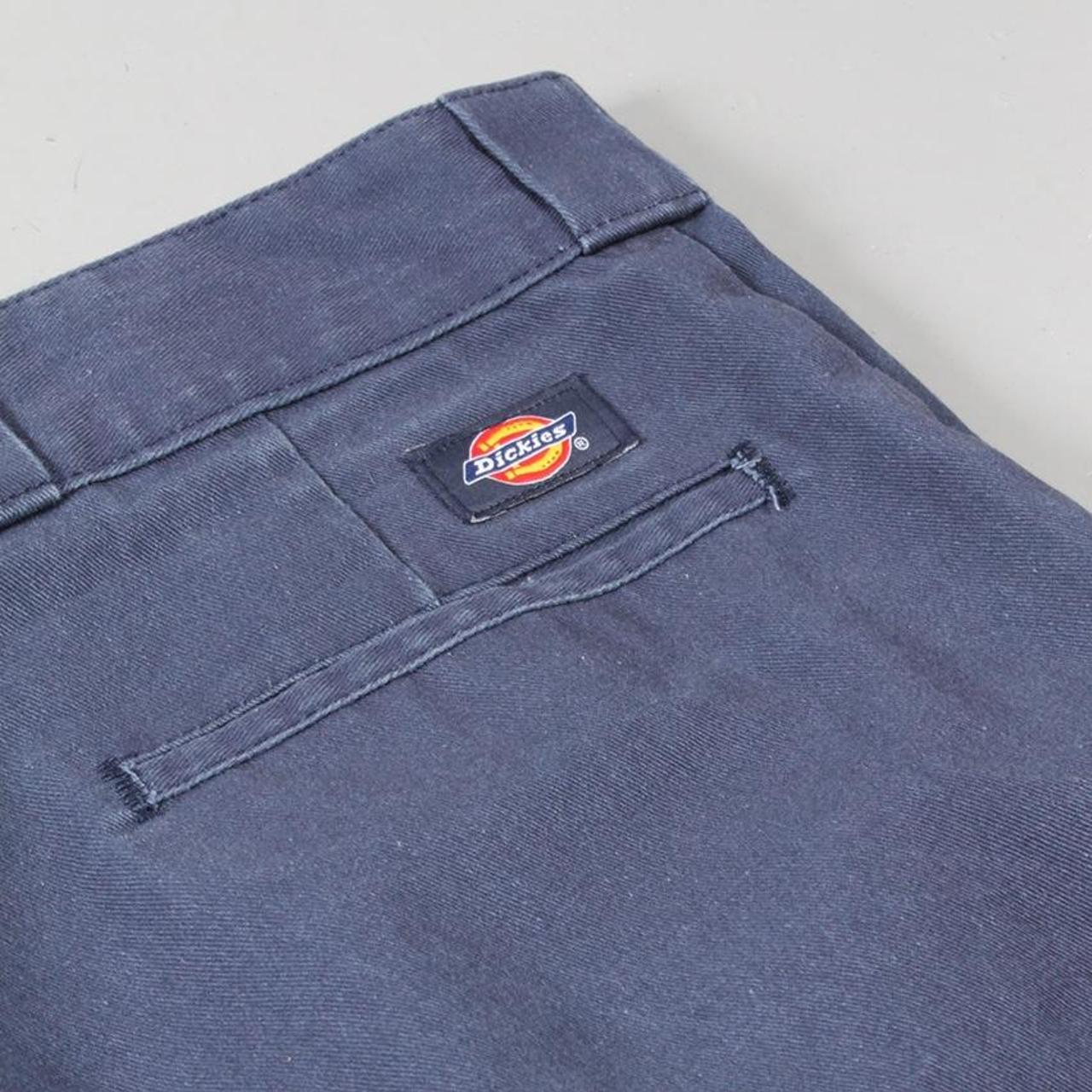 Dickies trousers in navy with embroidered spell out... - Depop