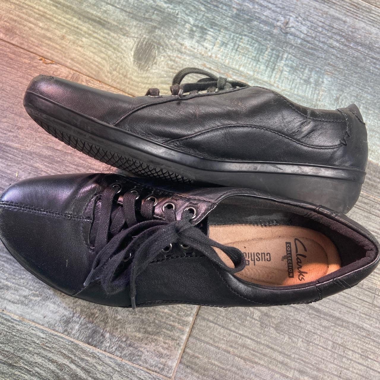 Clarks ladies black outlet trainers