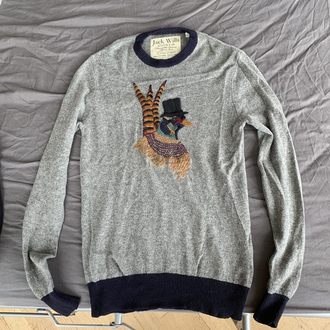 Jack Wills Pheasant Embroidered Knit Jumper in XS. Depop