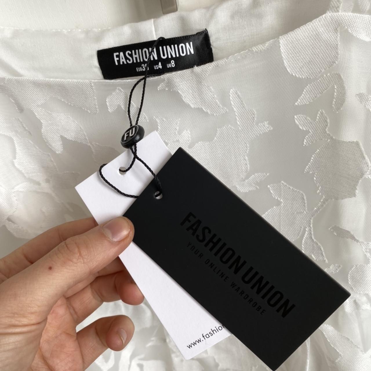 Fashion Union Women's White Dress | Depop