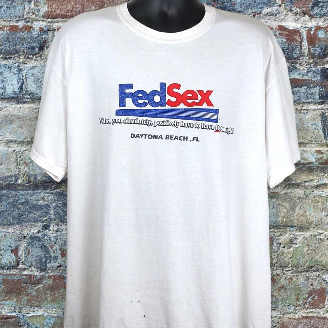 Vintage Anvil Red Tag FedSex Daytona Beach FedEx... - Depop