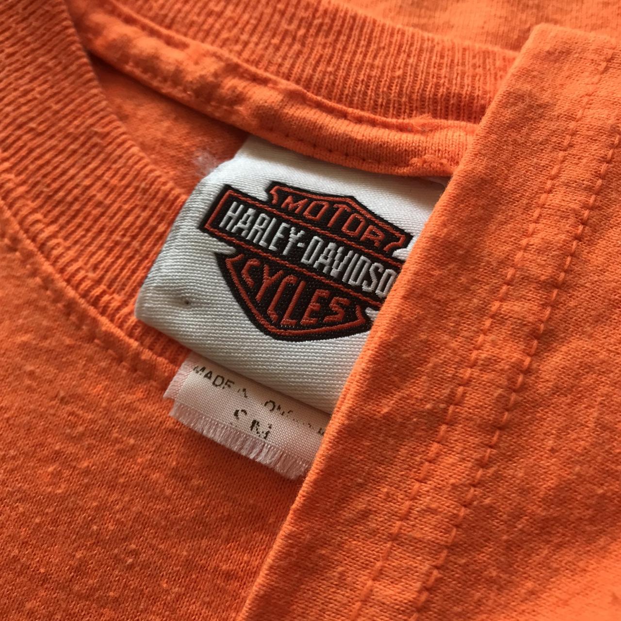 Vtg Men's Harley Davidson T-Shirt Orange Motorcycle Medium Orlando