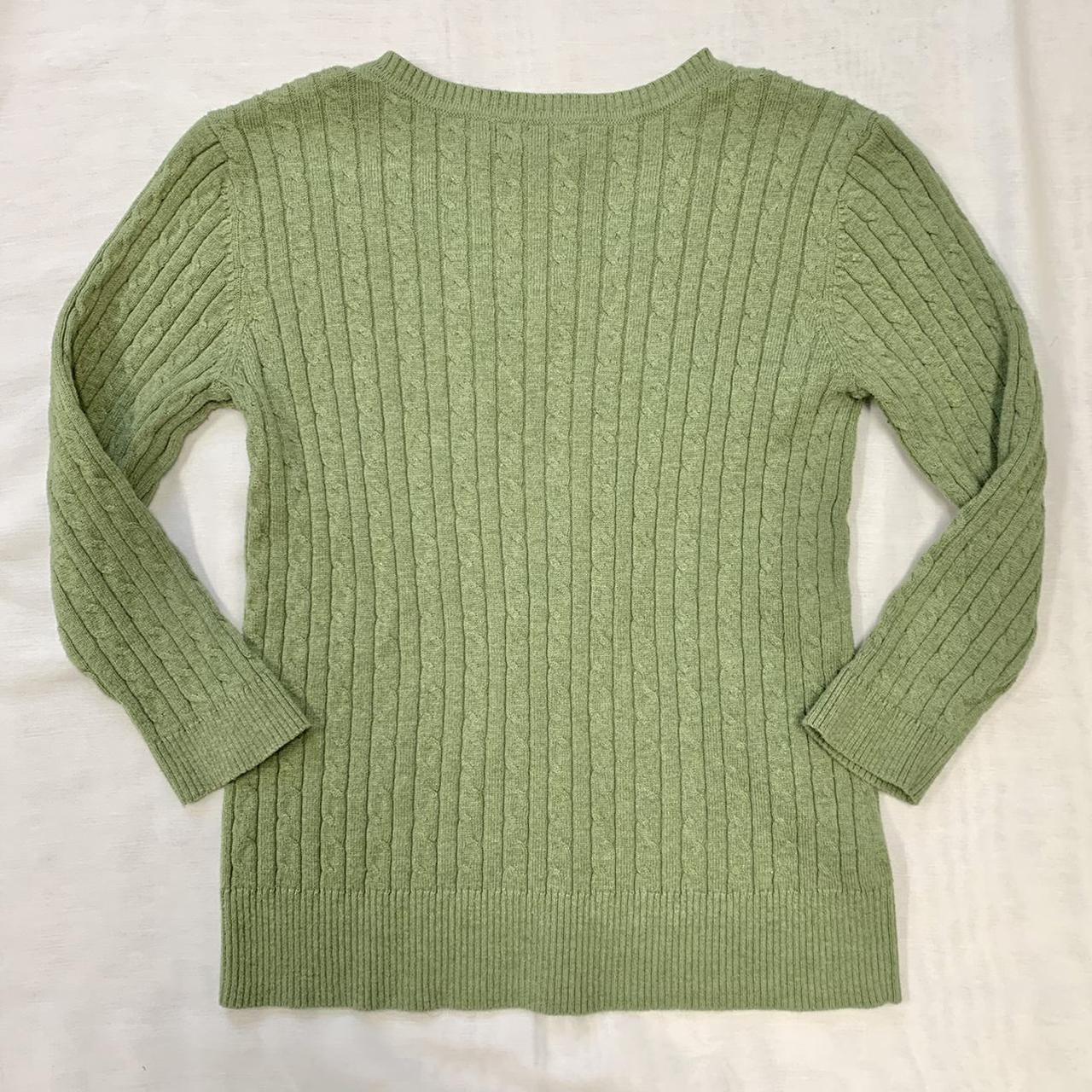 Cable knit Laura Scott sweater lime green size:... - Depop