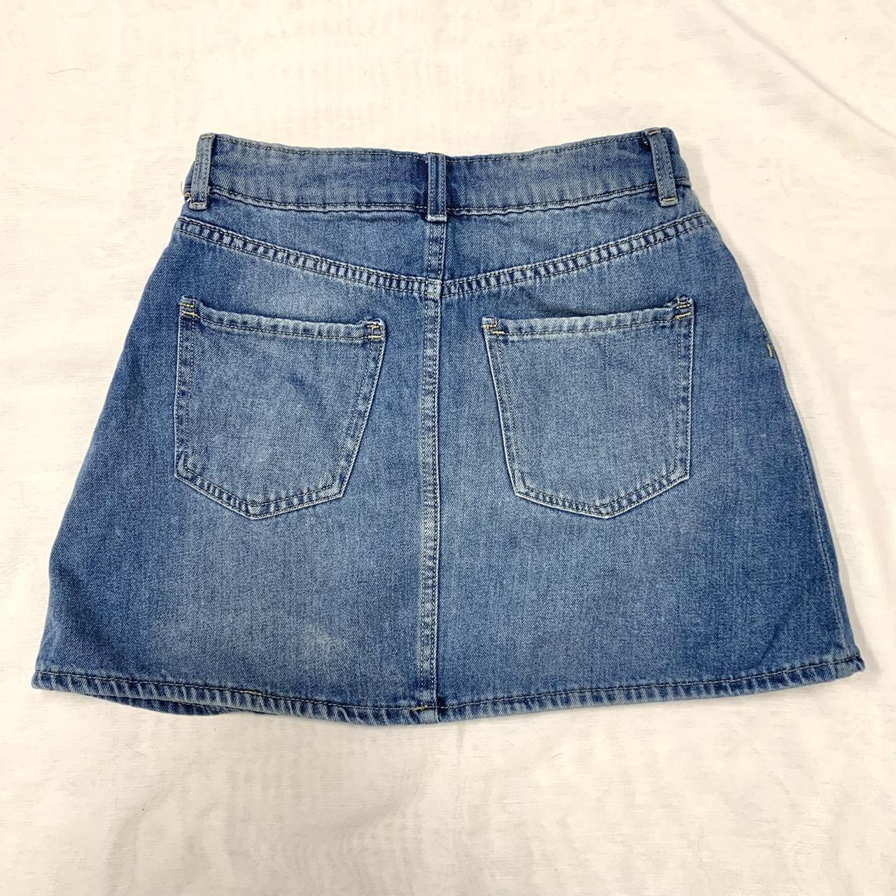 H&M Denim Mini Skirt Size W 6 Barely worn or signs... - Depop