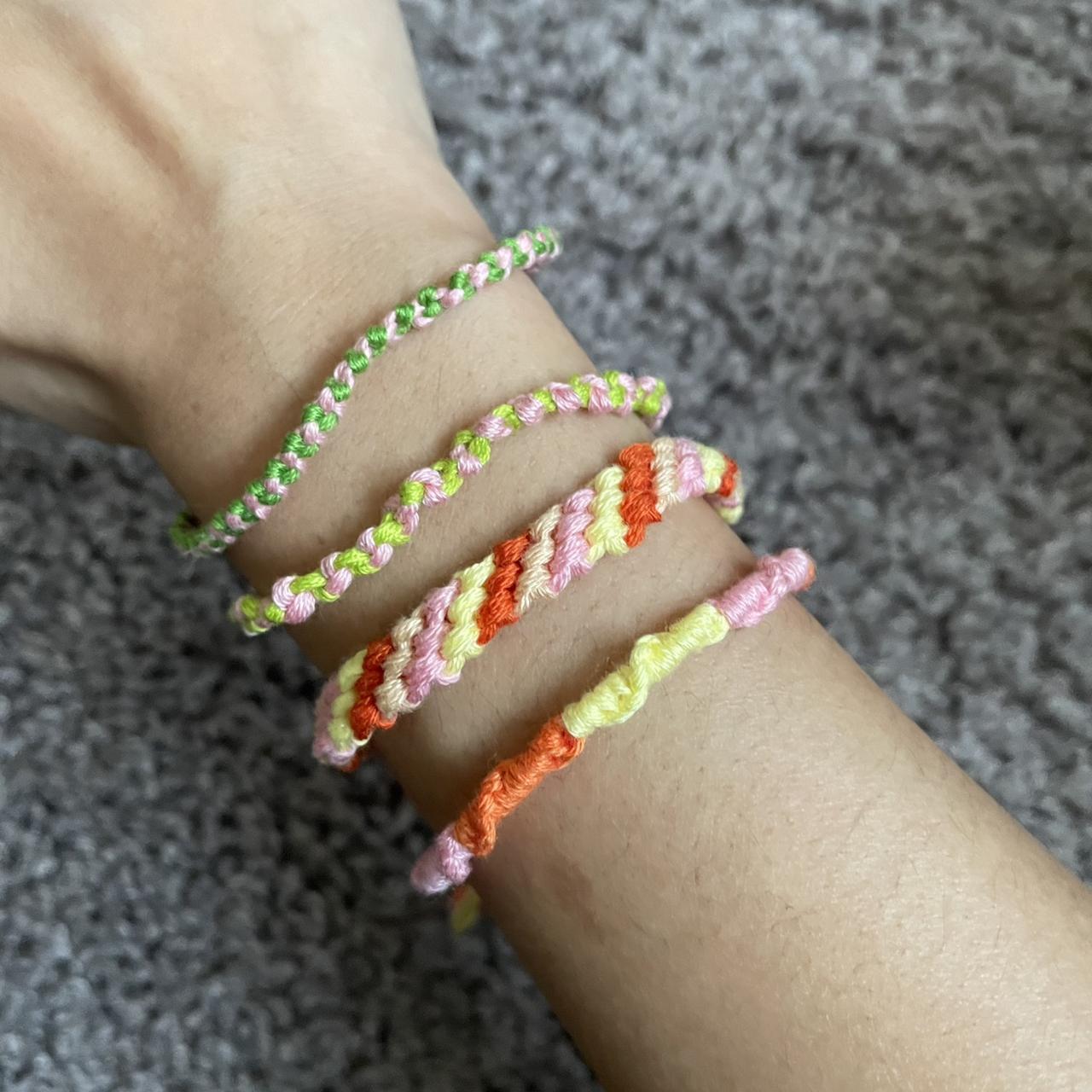 🌸 adjustable pastel heart friendship bracelets 💕 - Depop