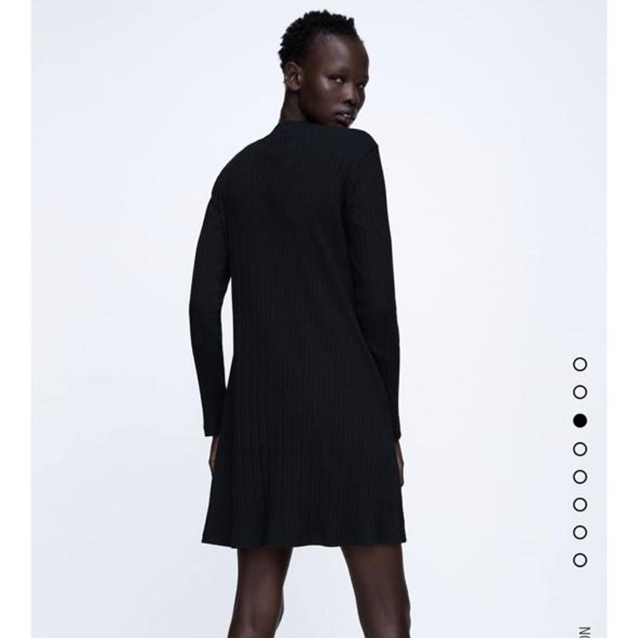 zara black ribbed dress