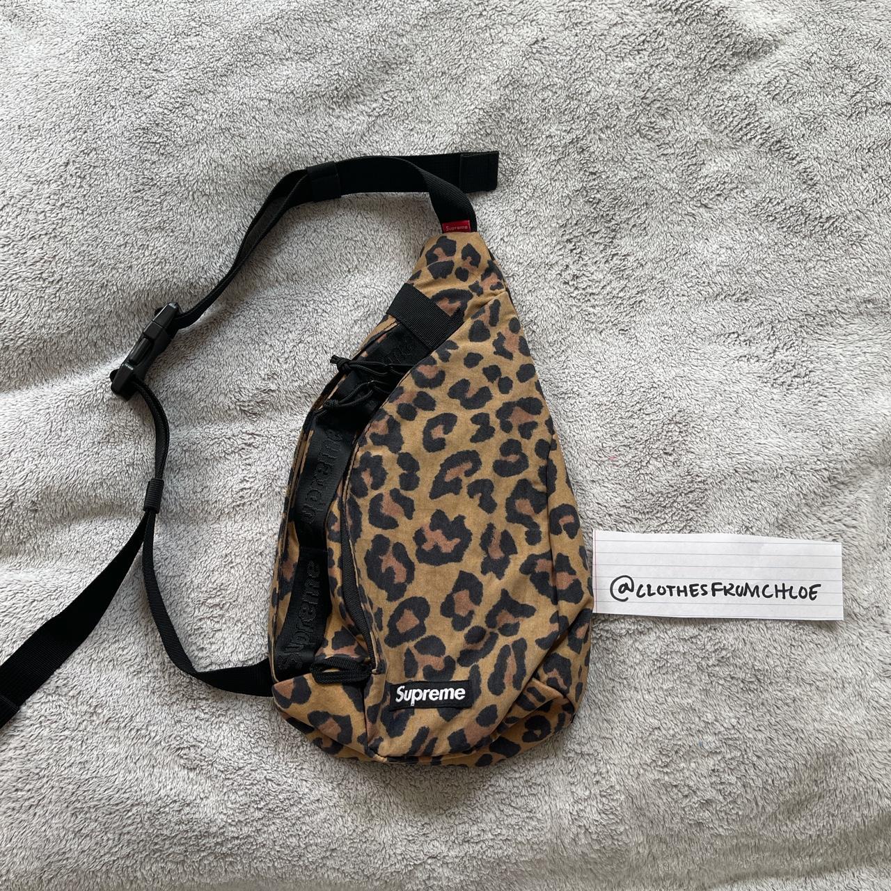 supreme leopard sling bag