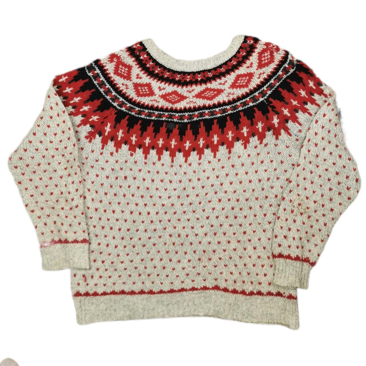 Mens chunky knit jumper. Wool/Nylon material is... Depop