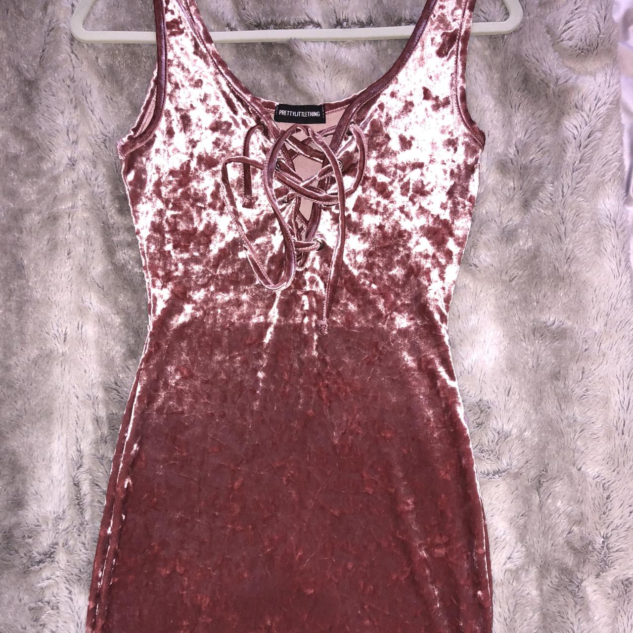 Pink crushed velvet dress size pretty little