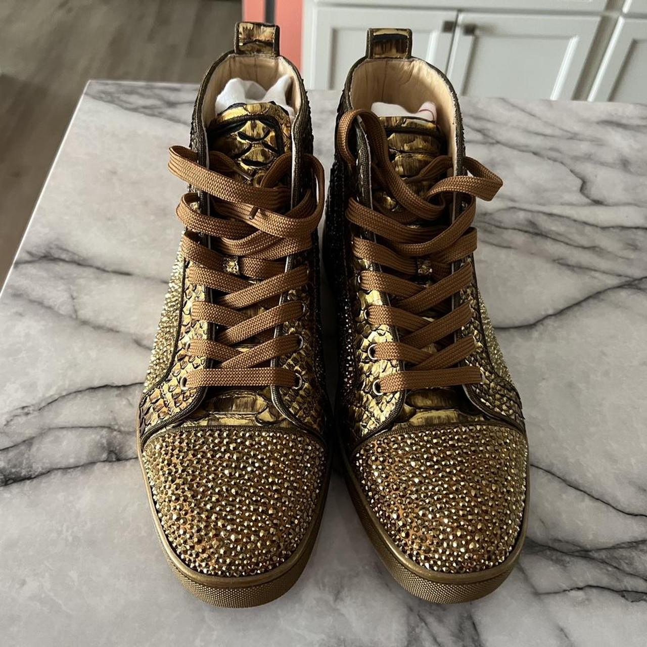 CHRISTIAN LOUBOUTIN Beautiful Metallic gold textured | Depop