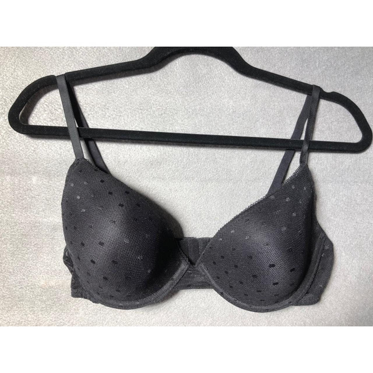 Primark Secret Black Polka Dot Sheer Mesh Underwired... - Depop