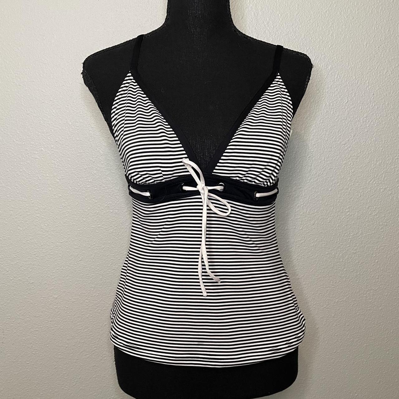 Product Image 1 - Striped swim top 

Black and
