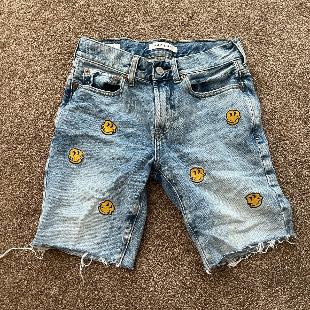 pacsun smiley face men’s shorts with free shipping... - Depop