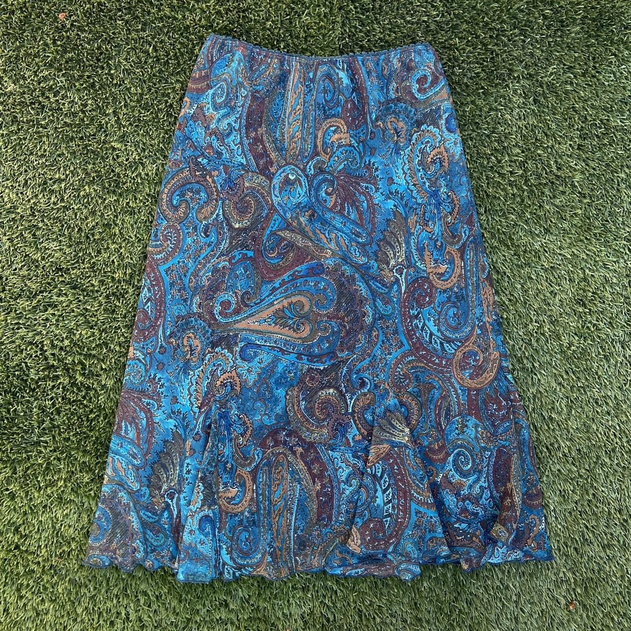 Women's Blue and Brown Skirt | Depop