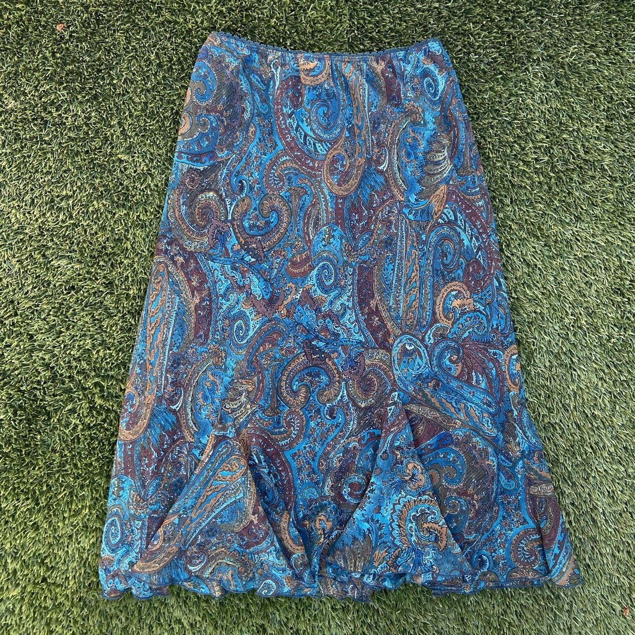 Women's Blue and Brown Skirt | Depop