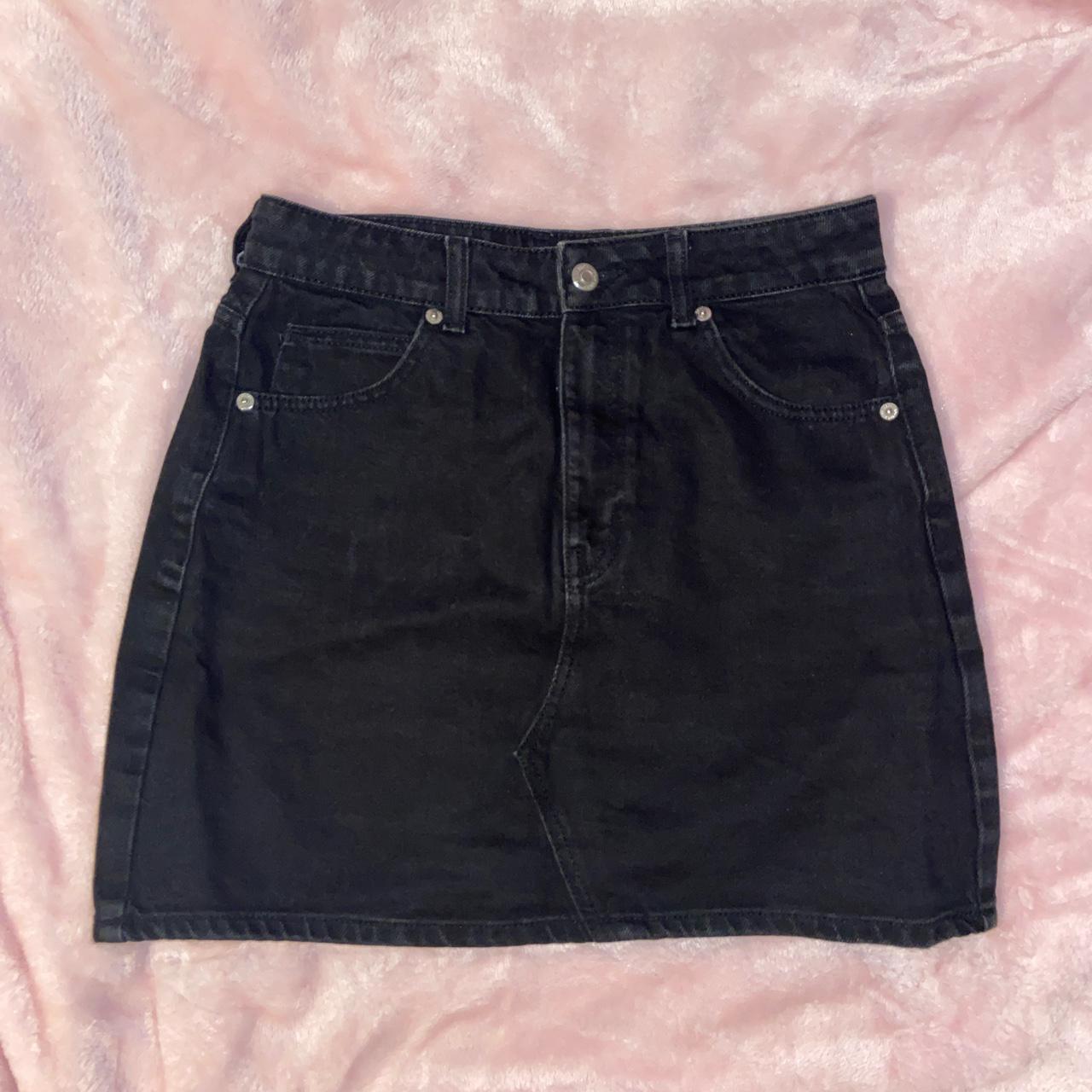 TOPSHOP washed black #denim mini skirt - size EU... - Depop