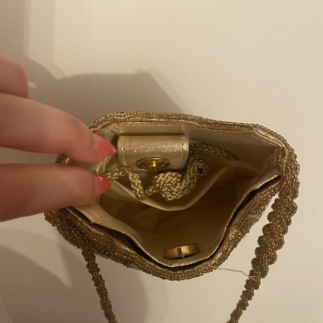 gorgeous 90's beaded gold mini bag •price negotiable - Depop