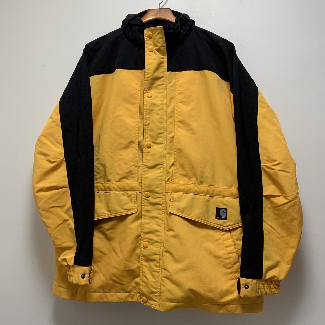 bright yellow rain jacket