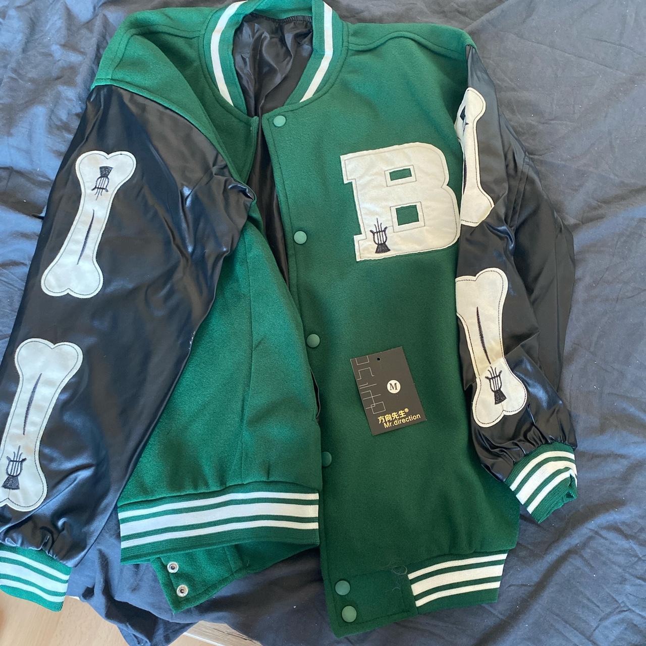 Baseball Green Jacket #baseballjacket #greenjacket... - Depop