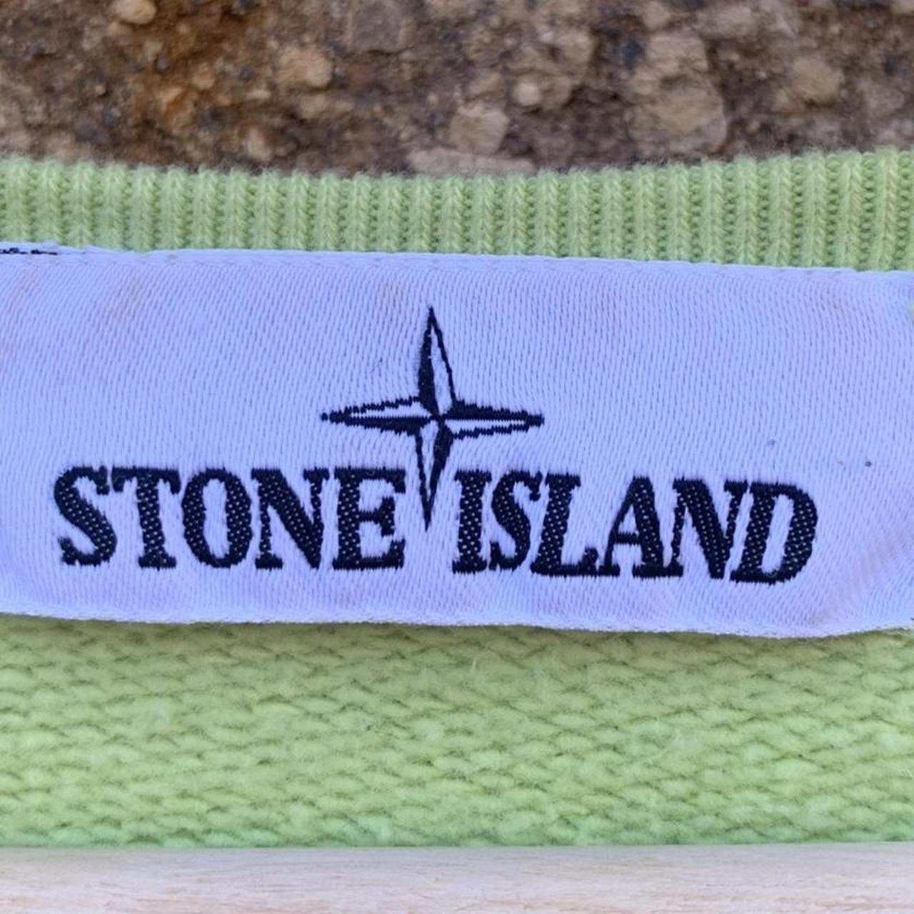 - Lime green Stone Island logo-patch relaxed-fit... - Depop