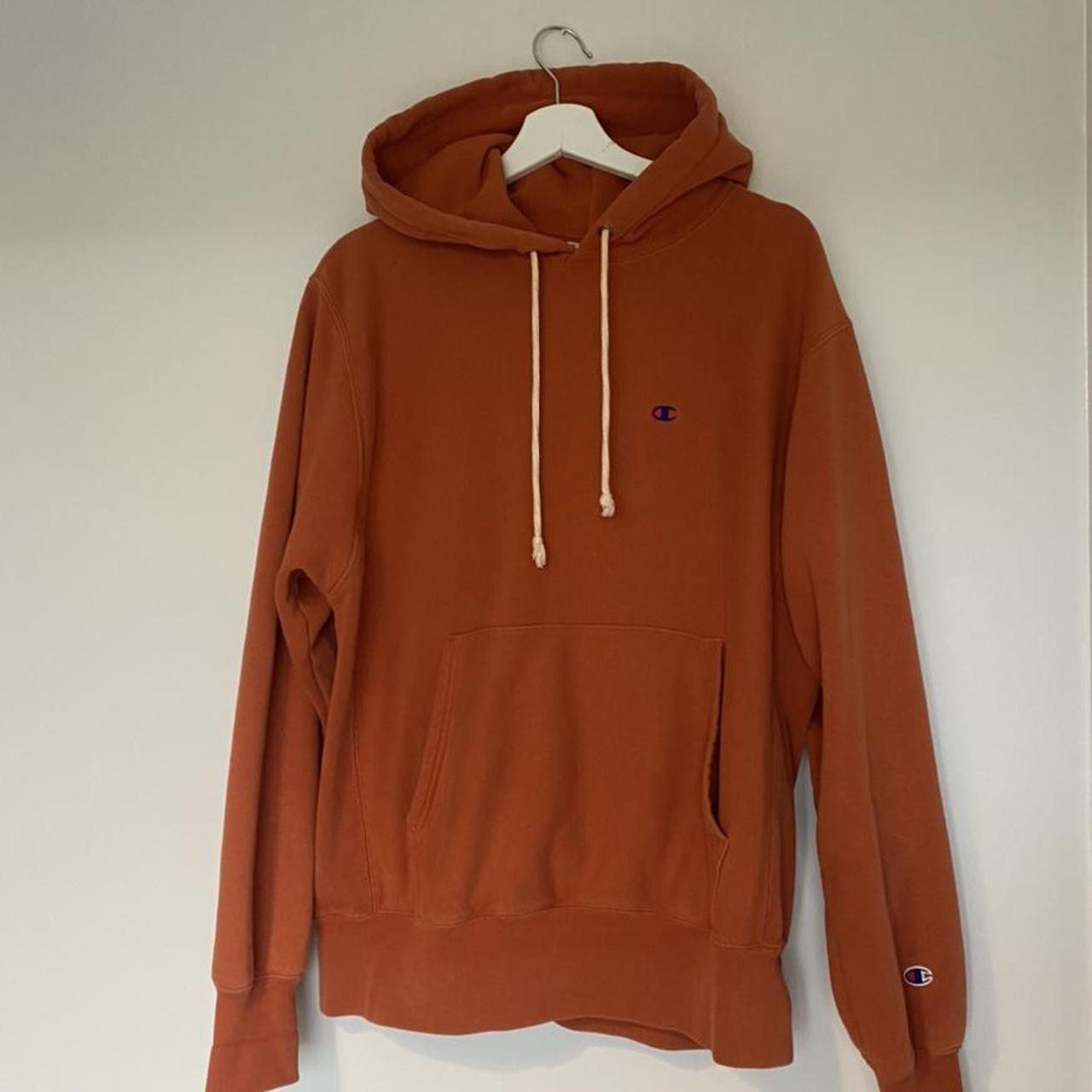 champion reverse weave hoodie burnt orange