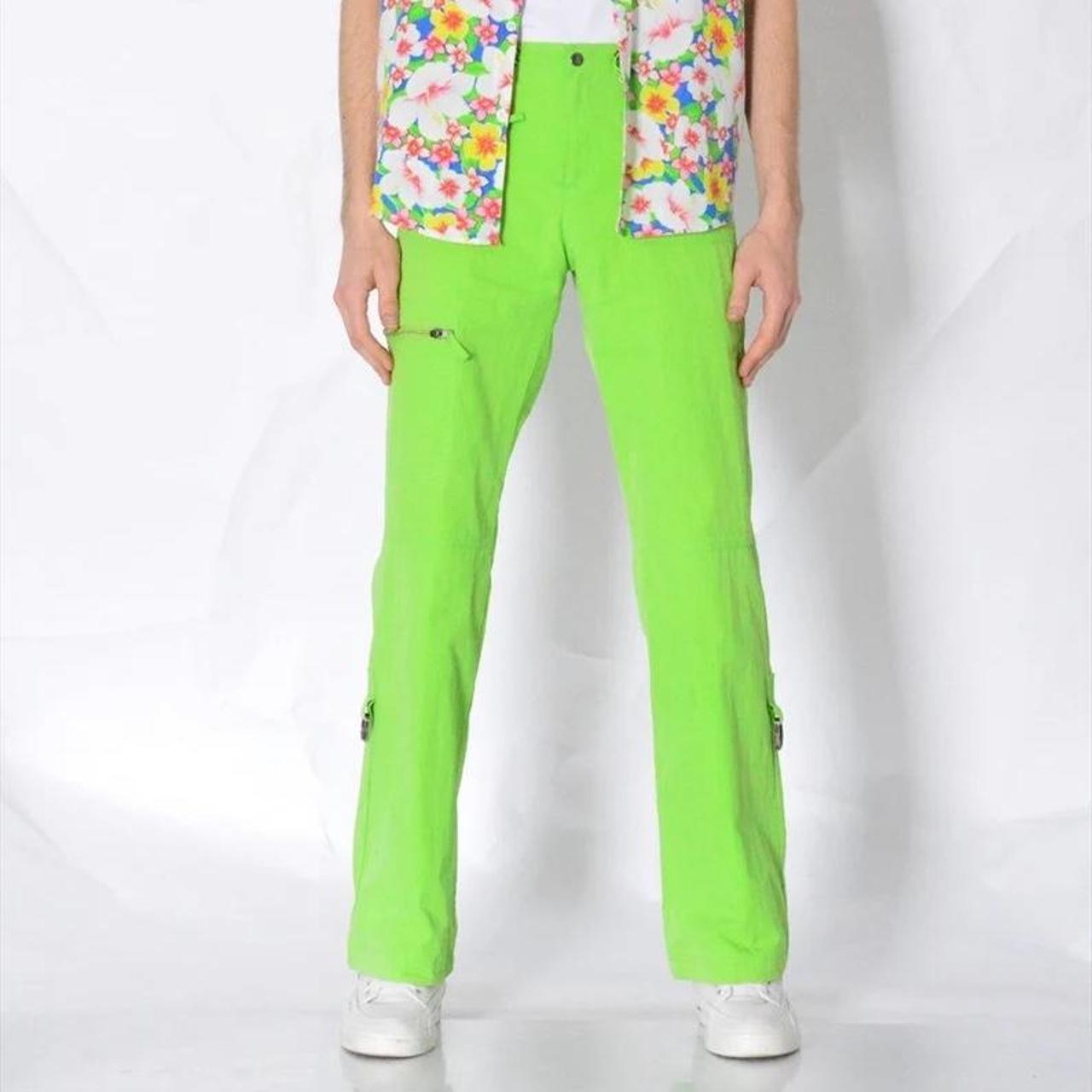 neon green cargo pants