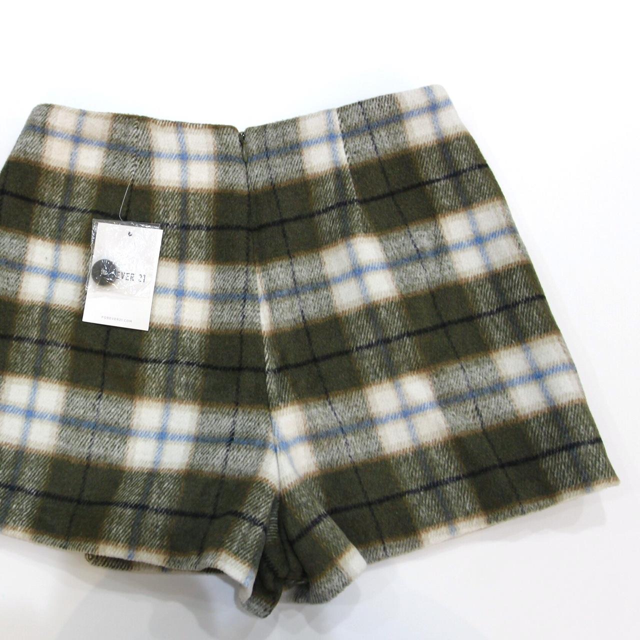 Green, Blue, and White Plaid Skort from Forever 21.... - Depop