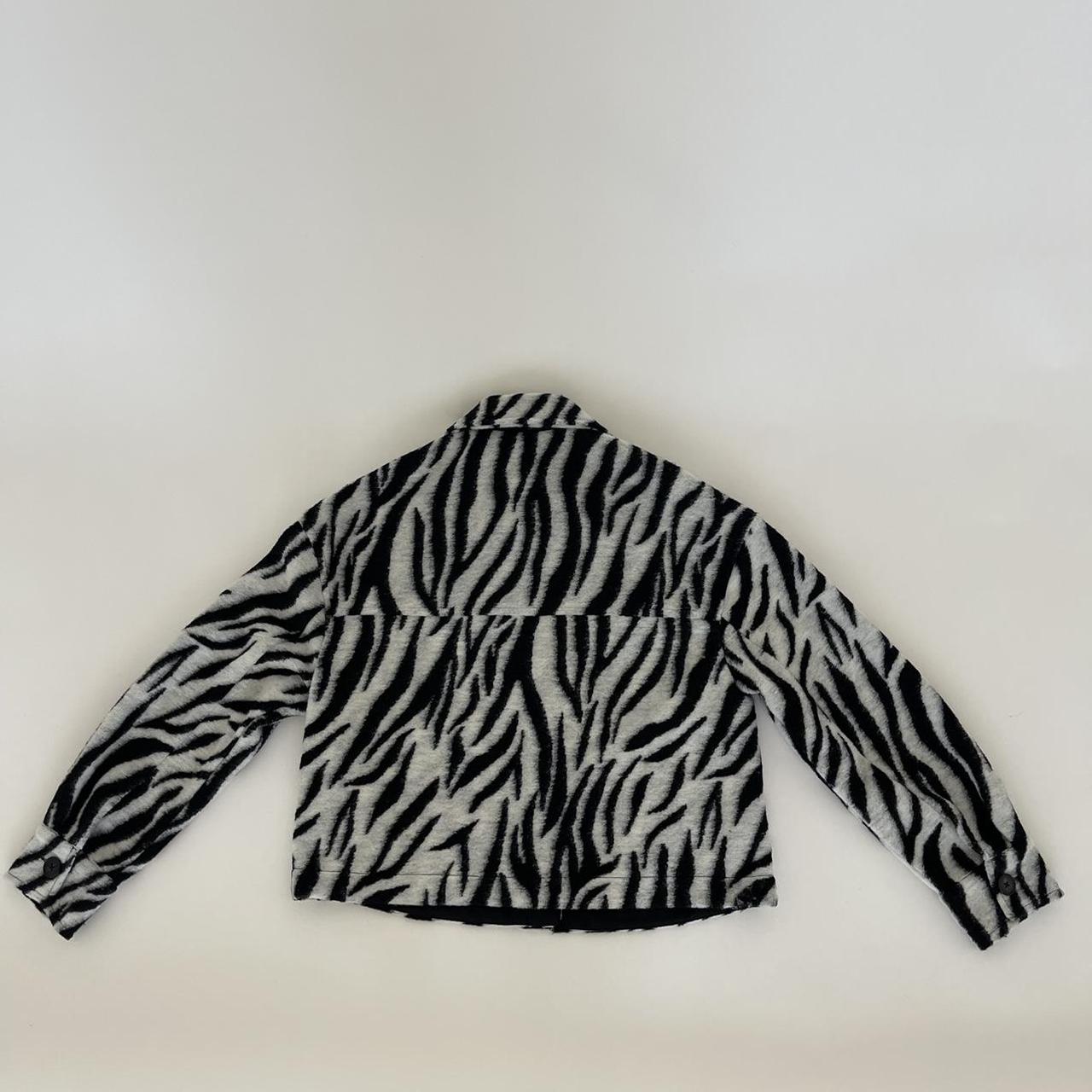 Bershka zebra print jacket Size XS fits like an M... - Depop