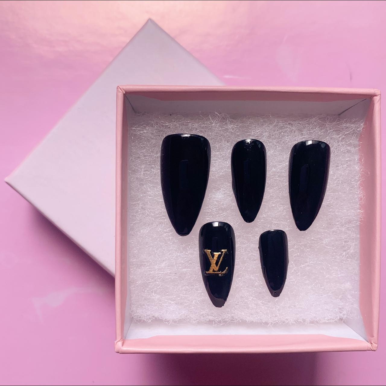 Louis Vuitton Designer Nails - Black – StarGlow