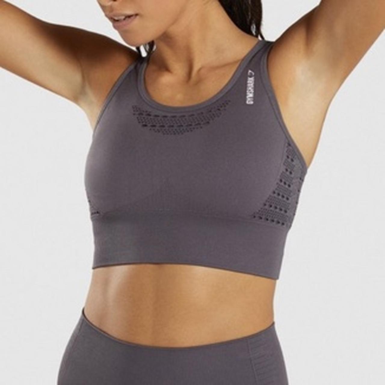 Gymshark energy seamless crop top sports bra Size m Depop