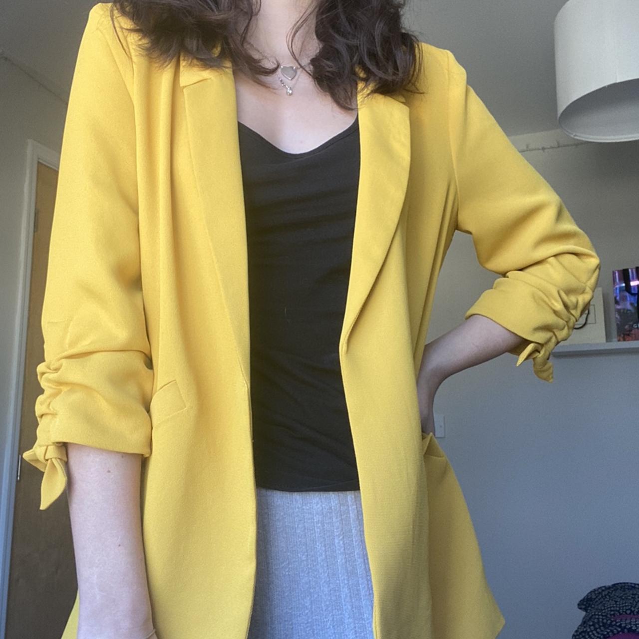 River island mustard on sale blazer