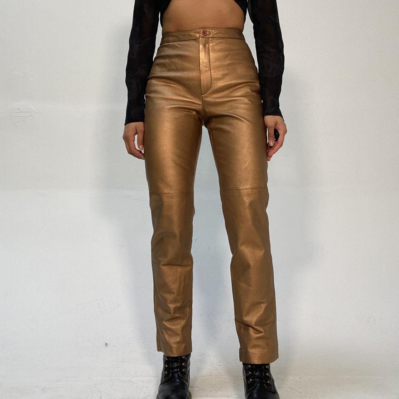 Vtg Polo Ralph Lauren Women's Brown Leather Pants Sz - Depop