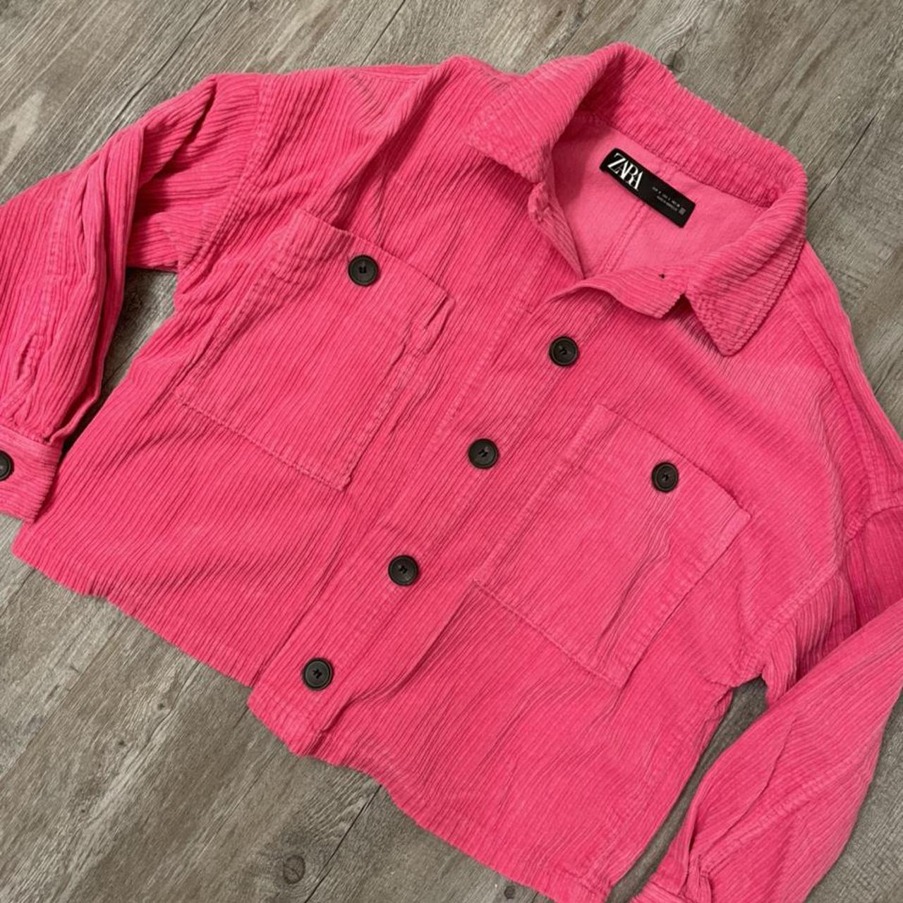 zara pink cord jacket