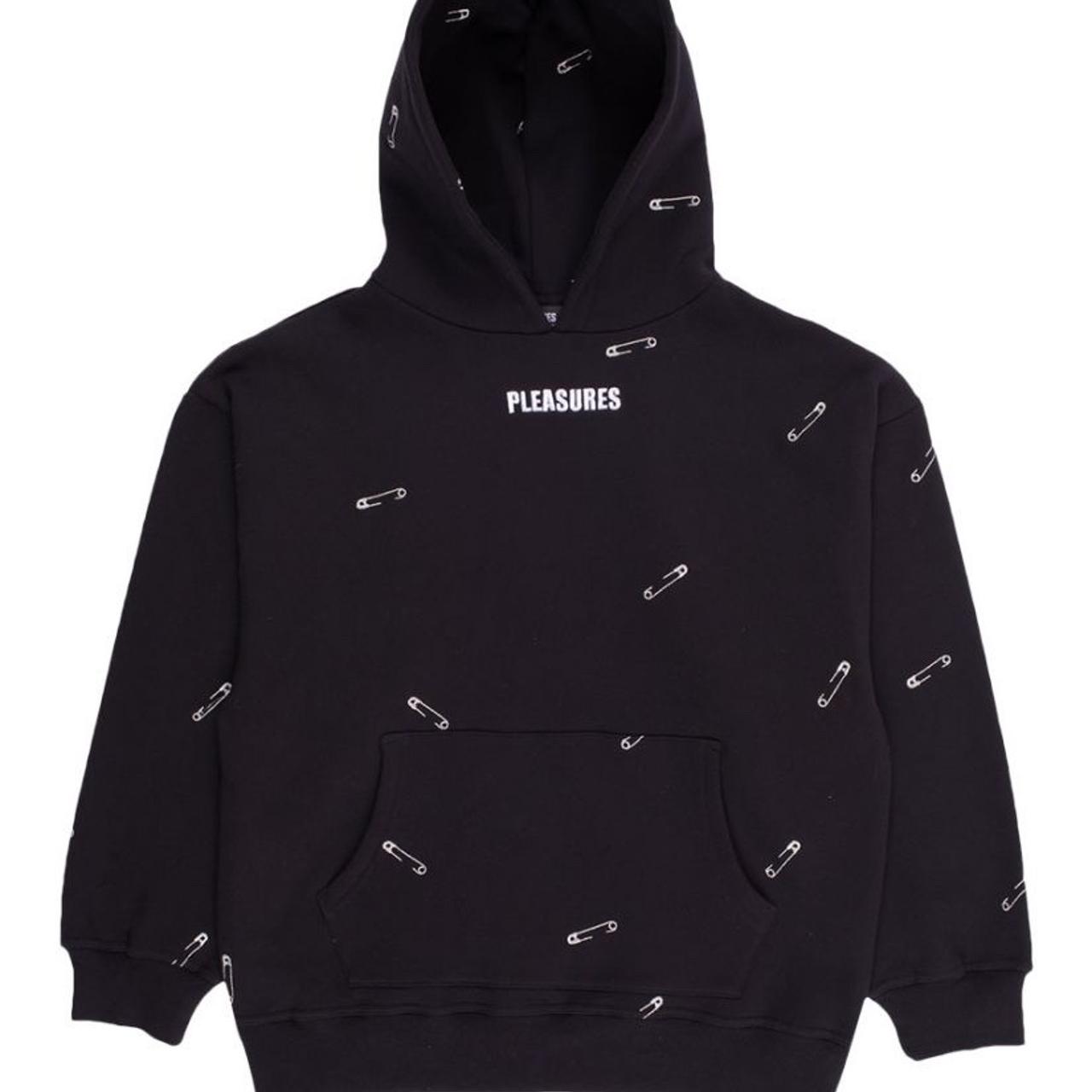 PLEASURES Safety Pin Embroidered Hoodie, Size M...
